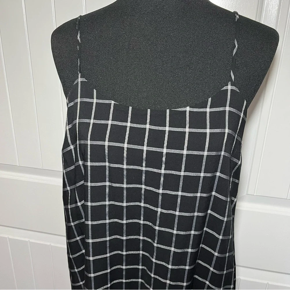 SVILU black white windowpane patterned midi dress women’s large - Picture 4 of 12